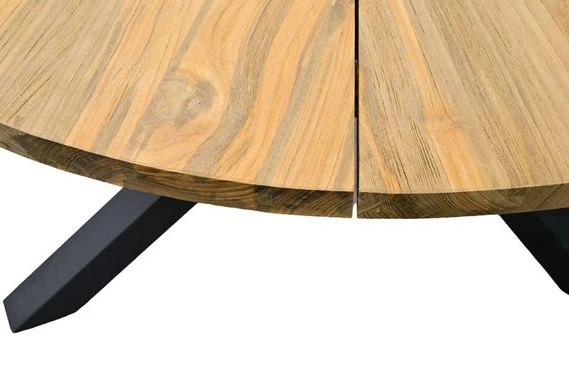 Zeo Living Gartentisch "Berlin" 120cm Teak/Edelstahl
