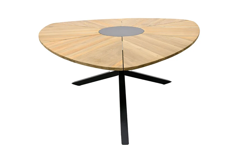 Zeo Living Gartentisch Triangular 170 x 170cm Teak/Edelstahl