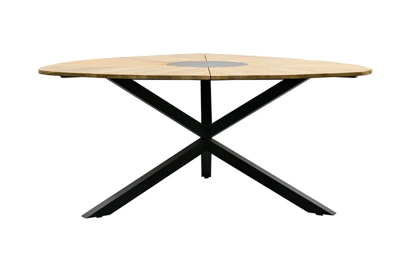 Zeo Living Gartentisch Triangular 170 x 170cm Teak/Edelstahl