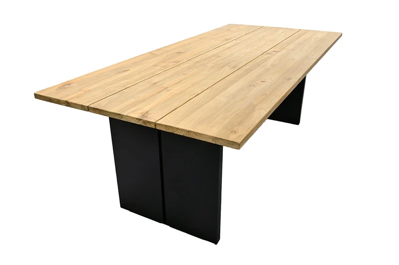 Zeo Living Gartentisch "Stockholm" Teak/Edelstahl 220 x 100cm