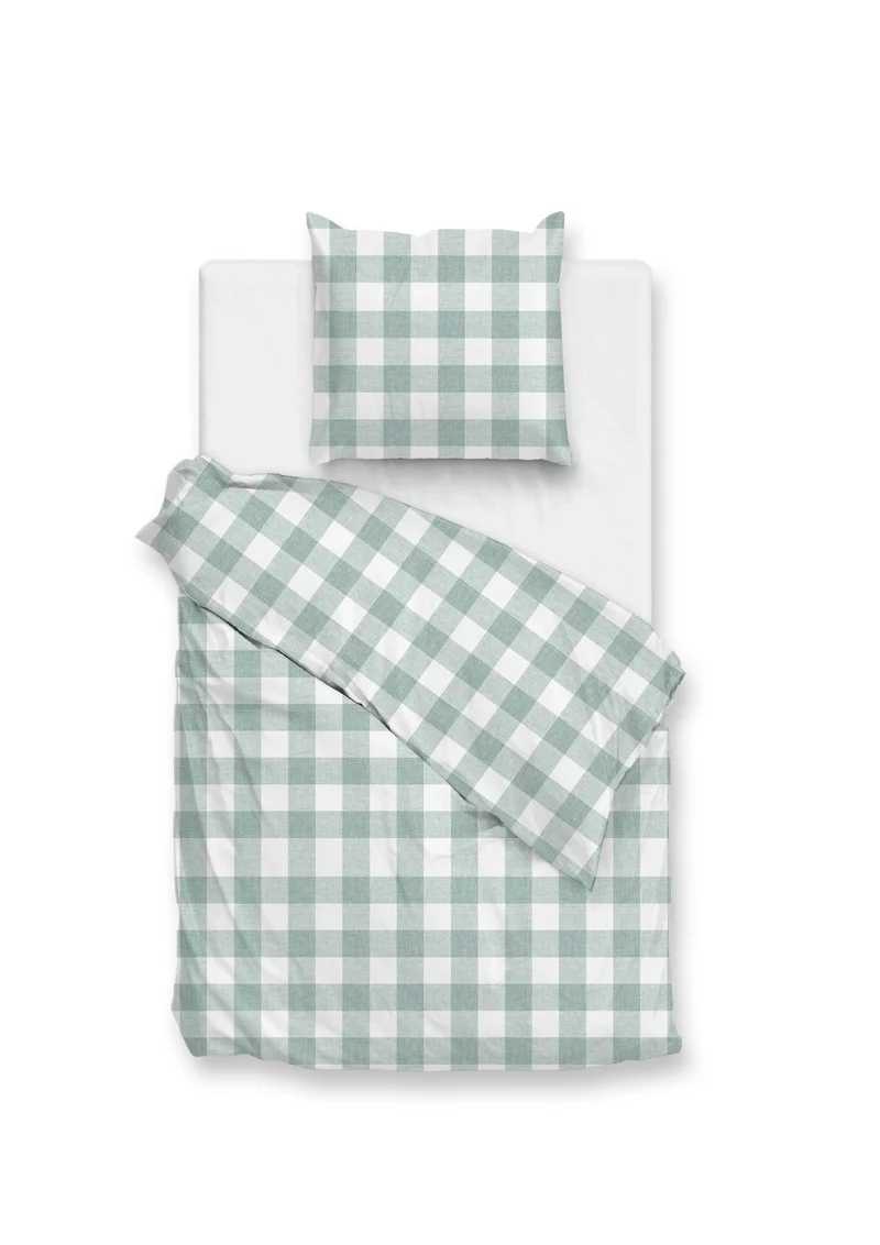 Zo! Home Baumwoll-Bettwäsche Quattro di lino Mint Green-