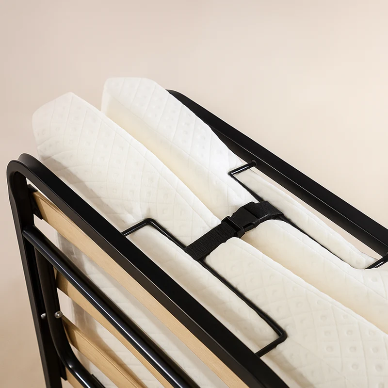 Lit pliant à roulettes avec matelas : lit d’appoint avec sommier à lattes flexibles - Collection Pliable
