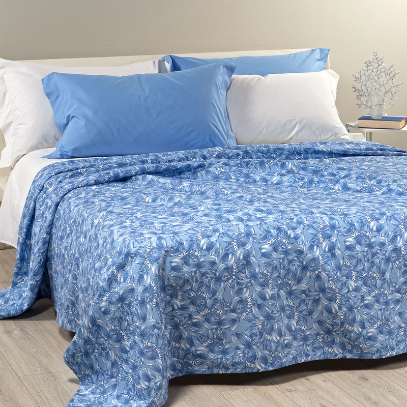 Copriletto Estivo flowers joy Moderno in Cotone Piquet