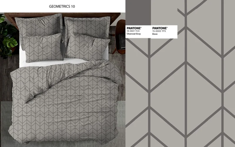Living Dreams Satin-Bettwäsche Silver/Geometrisch