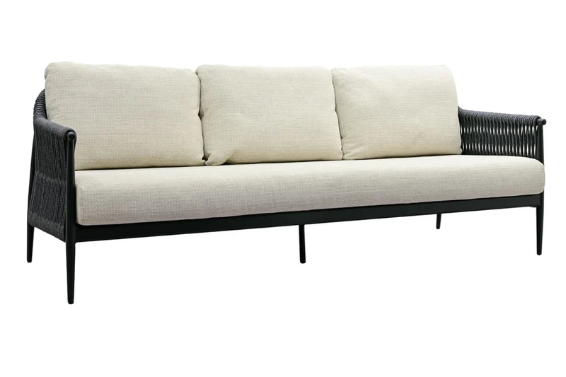 Zeo Living 3-Sitzer Sofa "Tango" anthrazit/natur