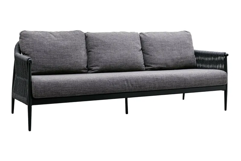 Zeo Living 3-Sitzer Loungesofa "Tango" anthrazit/anthrazit