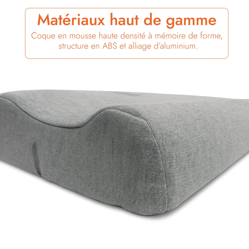 Dispositif révolutionnaire breveté avec centrale et calculateur intelligent automatique anti-ronflement, massage cervical et mémoire de forme - Collection Bien-Être