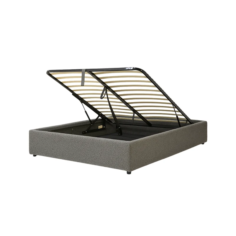 Lit coffre électrique bouclette, télécommande, sommier flexible - Collection Futura