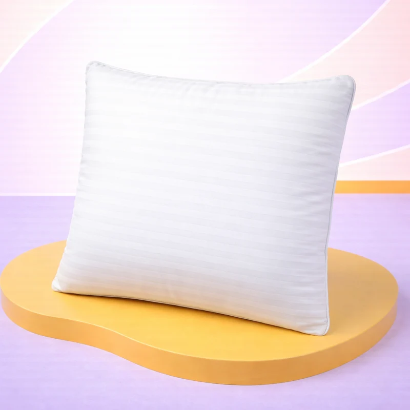 Oreiller plumes de canard et duvet, jacquard strié, confort équilibré - Collection Duvet