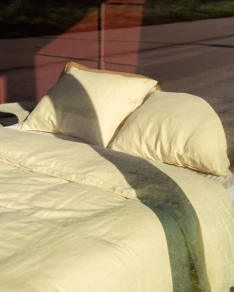 Kussensloop Linnen Creamy Yellow