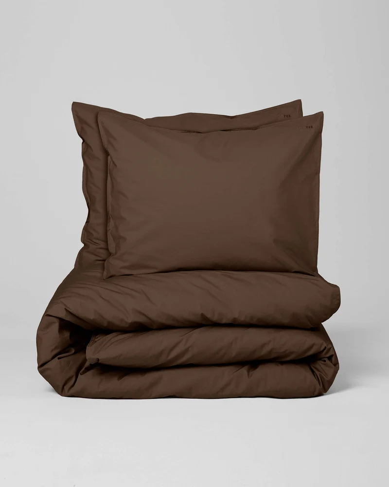 Housse De Couette Set Coton Coffee Brown
