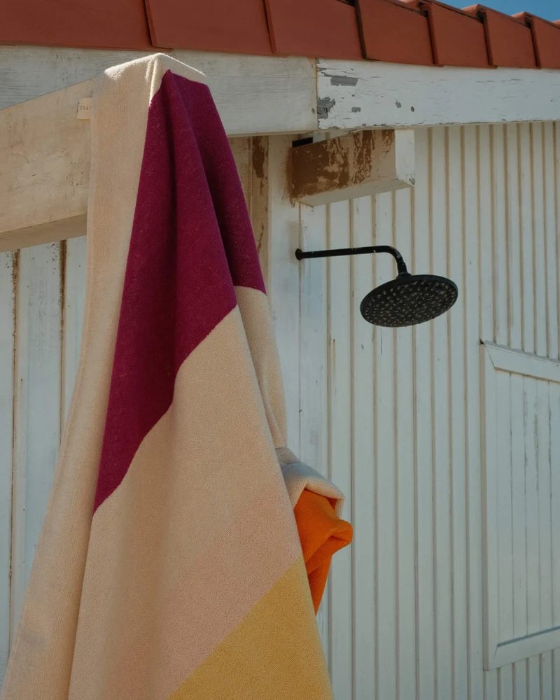 Strandlaken Yellow Fuchsia Orange Olive