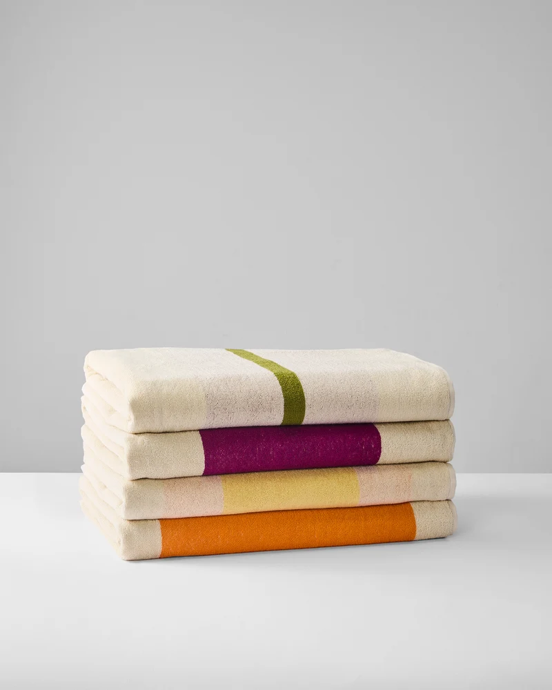 Strandlaken Yellow Fuchsia Orange Olive