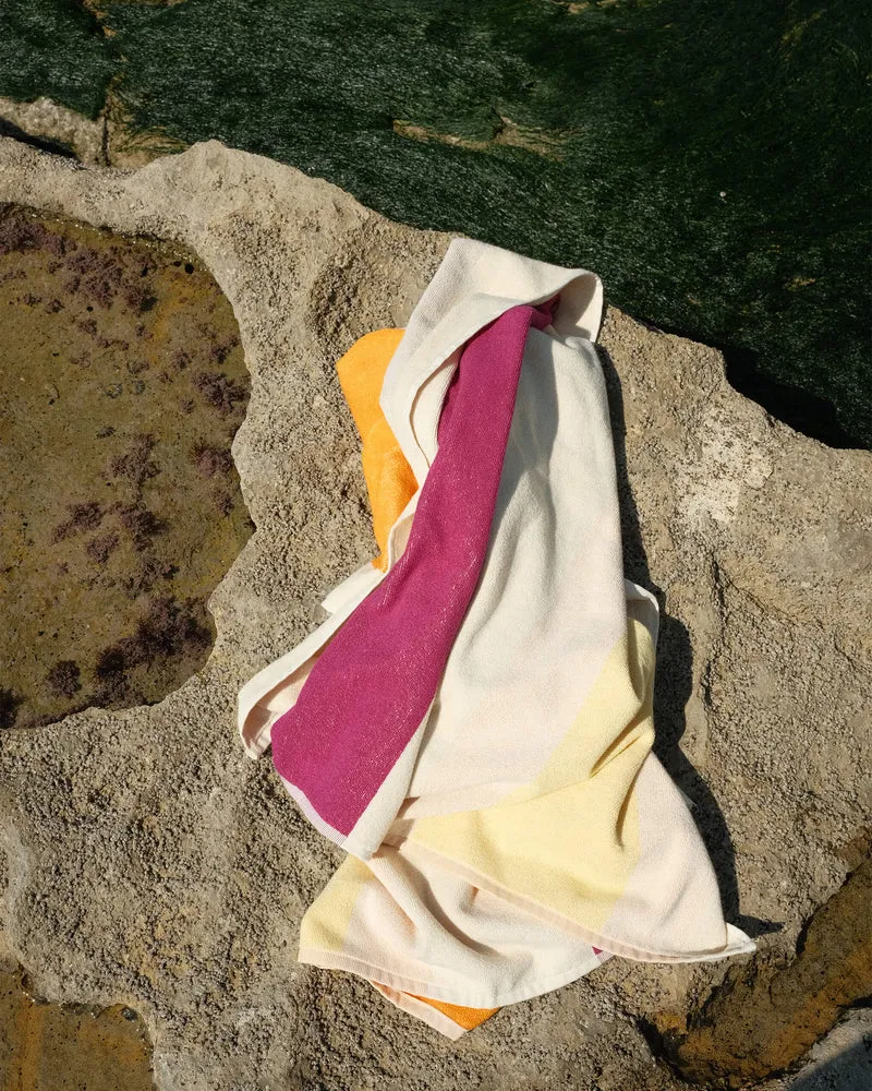 Strandlaken Yellow Fuchsia Orange Olive