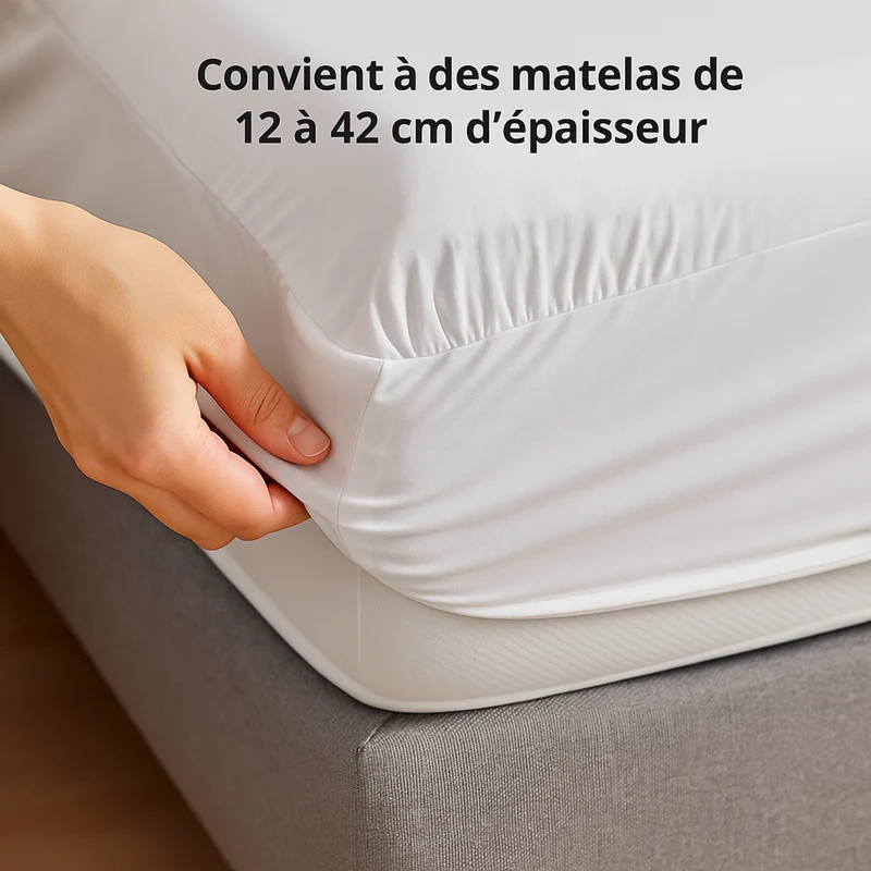 Parure de lit coton blanc, douceur haut de gamme, confort naturel - Collection Coton