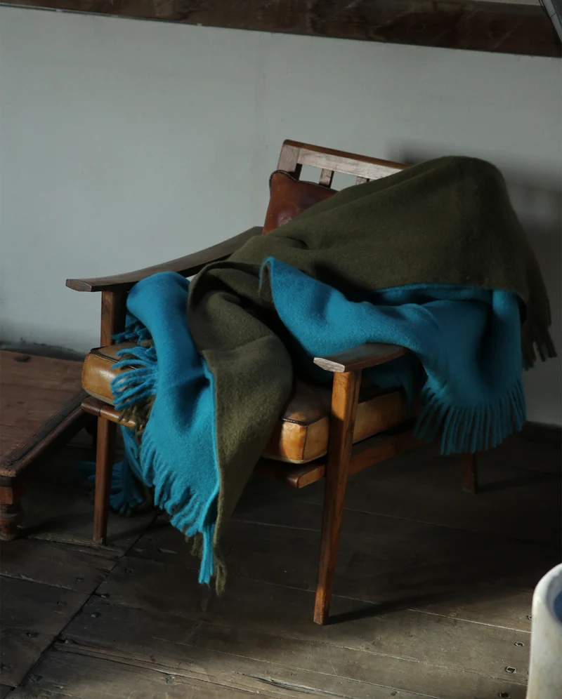 Mohair Plaid Cloud Dark Olive
