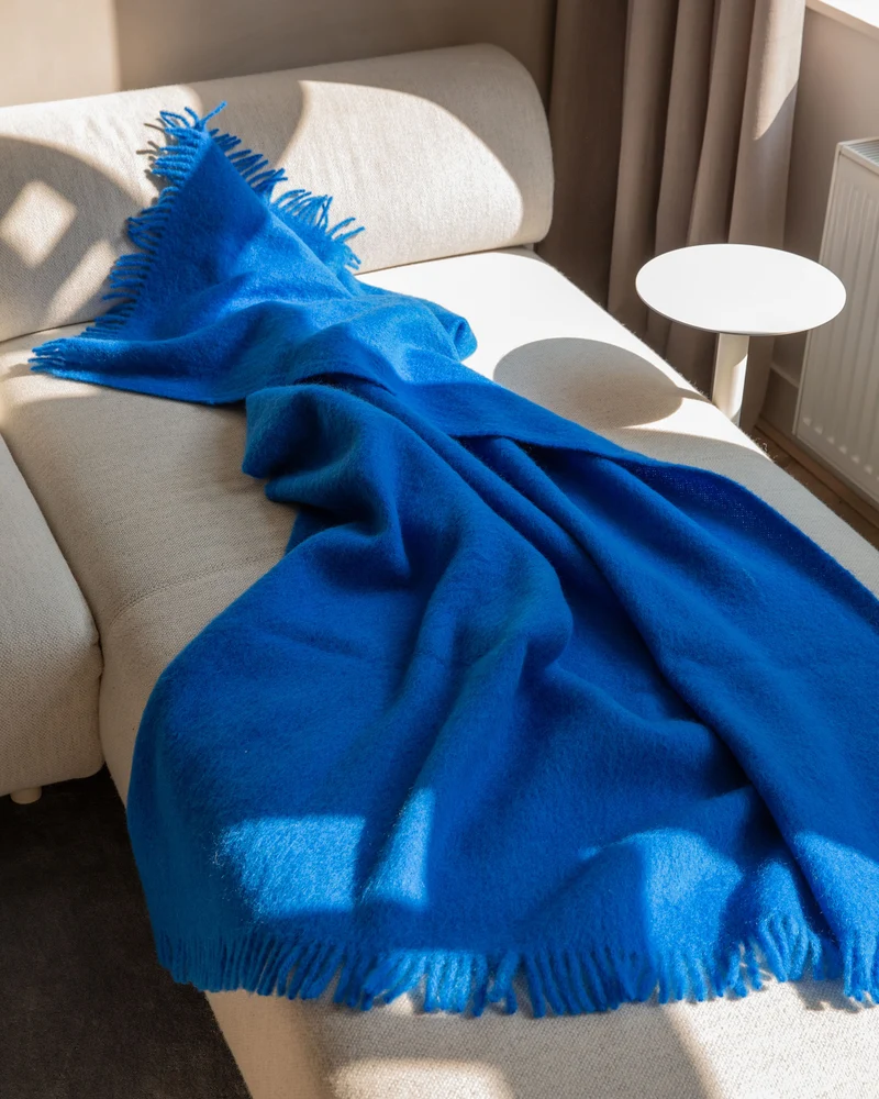 Mohair Plaid Cloud Cobalt Blue