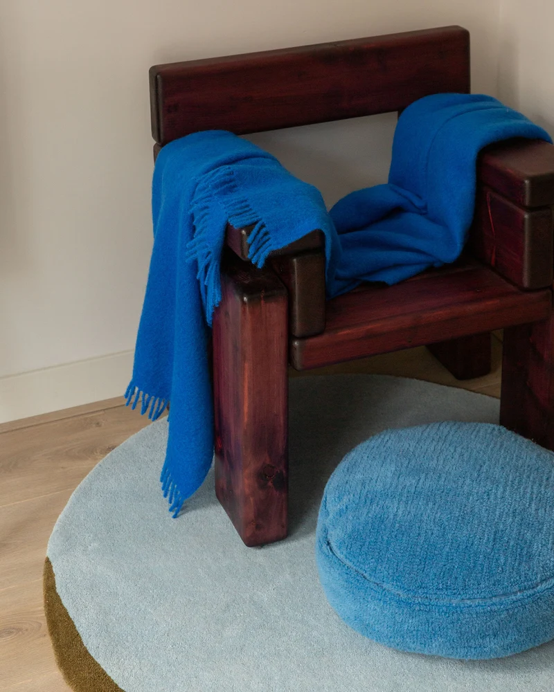Mohair Plaid Cloud Cobalt Blue