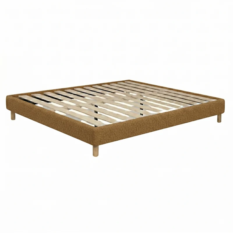 Sommier bouclette, cadre de lit, pieds bois, maintien bassin - Collection Deco