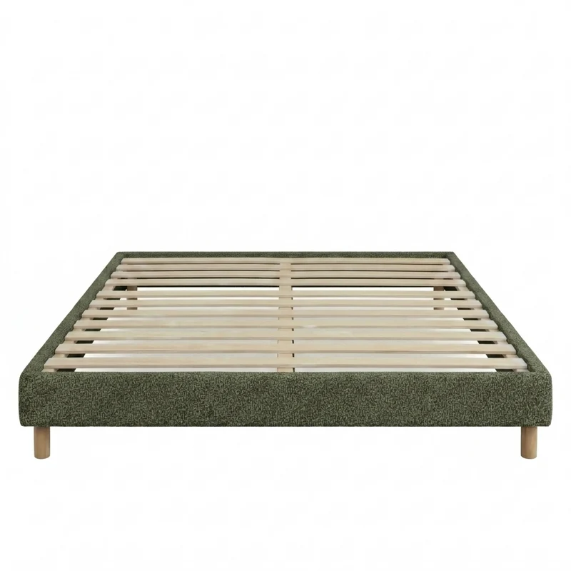 Sommier bouclette, cadre de lit, pieds bois, maintien bassin - Collection Deco