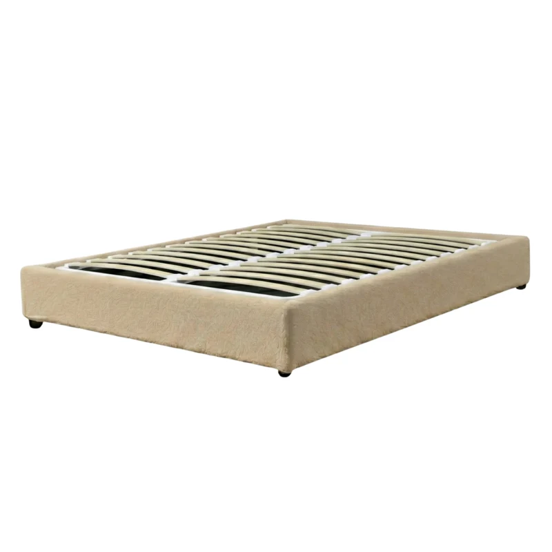 Lit coffre bouclette, lattes flexibles, grand espace de stockage - Collection Vegas