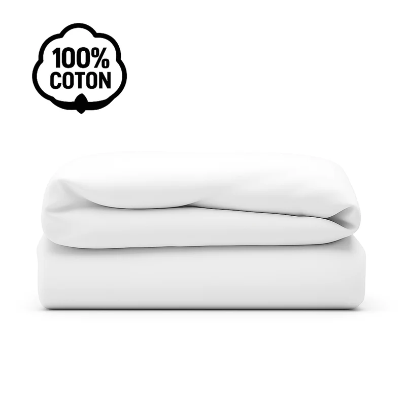 Housse de couette coton blanc, haut de gamme, confort naturel - Collection Coton