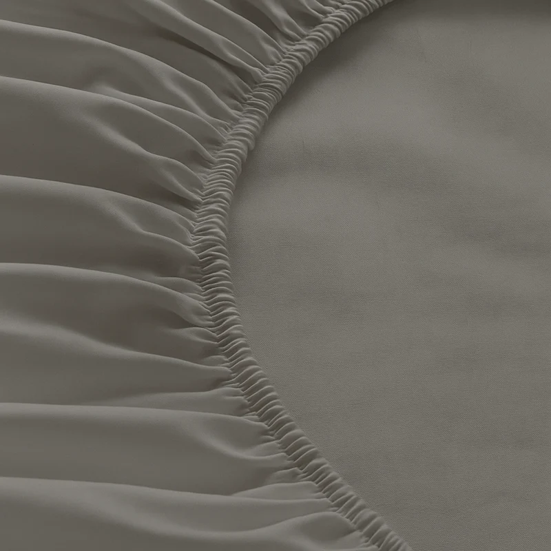 Drap housse élastique, respirant, gris clair - Collection Unie