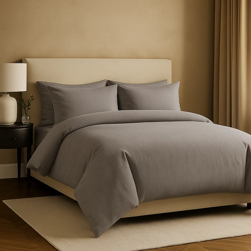 Taie d’oreiller gris perle, douce, respirante, lavable, durable - Collection Unie