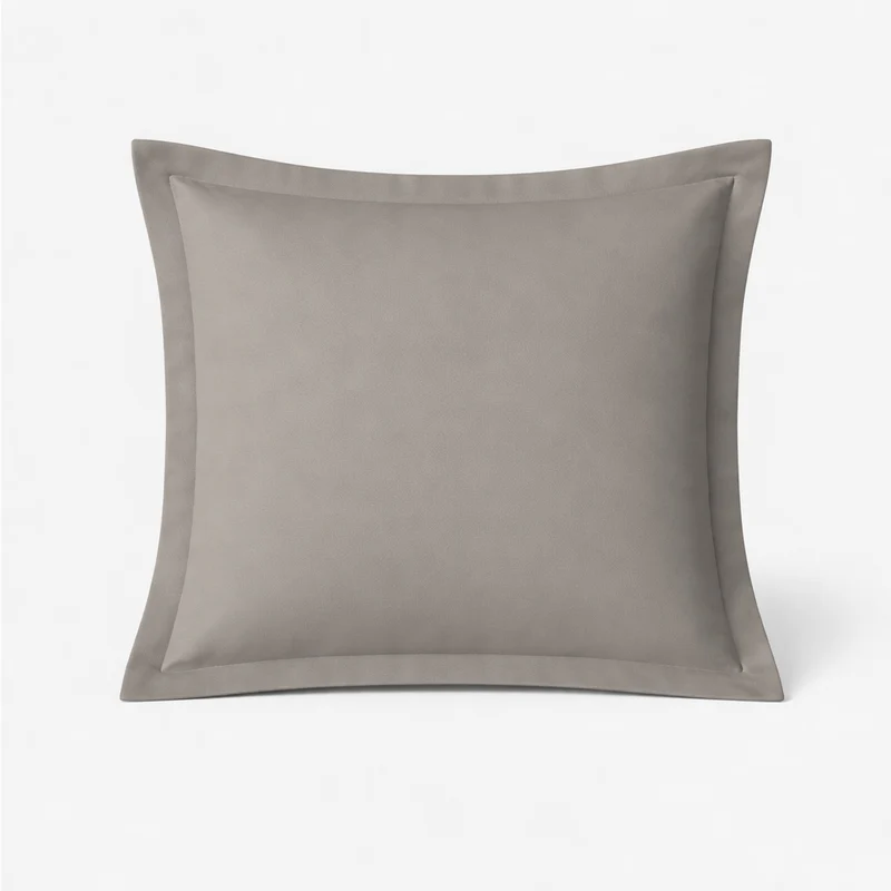 Taie d’oreiller gris perle, douce, respirante, lavable, durable - Collection Unie