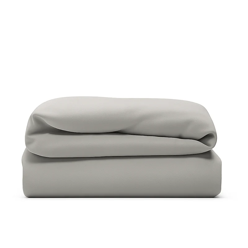 Housse de couette gris clair, douce, respirante - Collection Unie