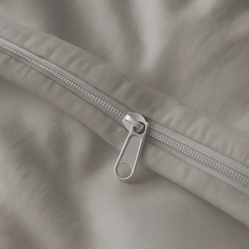 Housse de couette gris clair, douce, respirante - Collection Unie