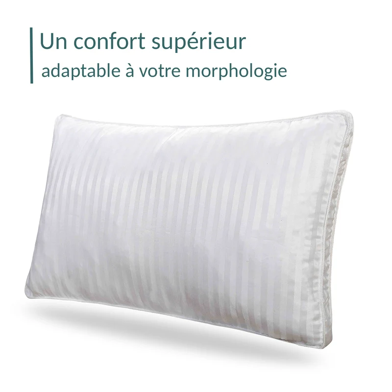 Oreiller microfibre hypoallergénique, 8 cm - Collection Palace