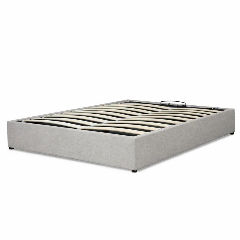 Lit coffre tissu, lattes flexibles, grand espace de stockage - Collection Vegas