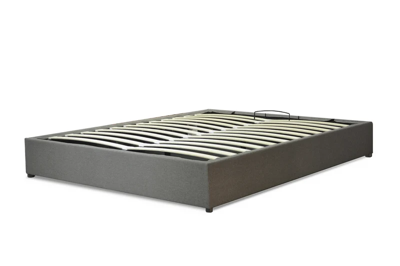 Lit coffre tissu, lattes flexibles, grand espace de stockage - Collection Vegas