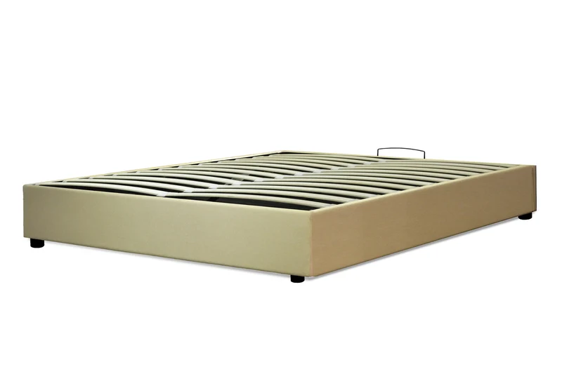 Lit coffre tissu, lattes flexibles, grand espace de stockage - Collection Vegas