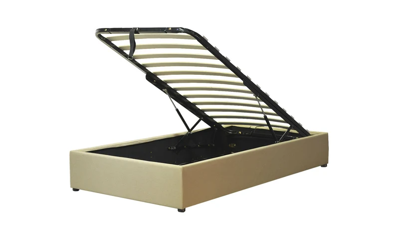 Lit coffre tissu, lattes flexibles, grand espace de stockage - Collection Vegas