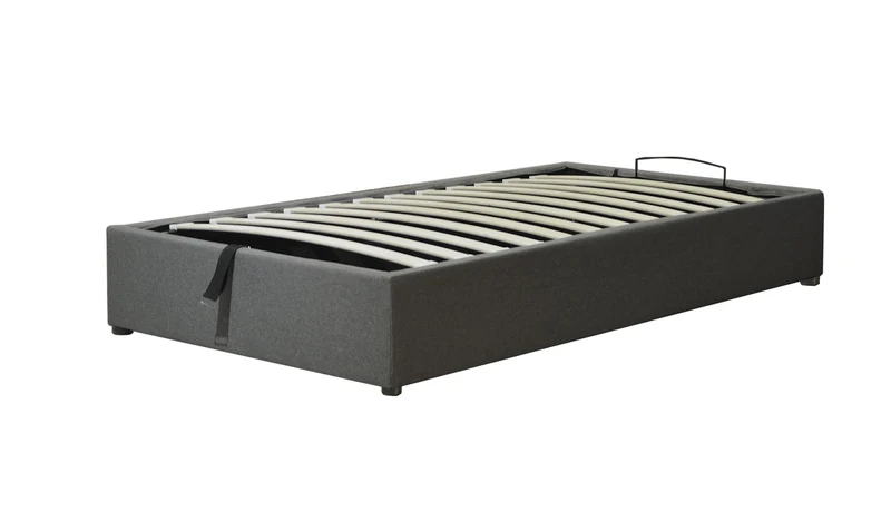 Lit coffre tissu, lattes flexibles, grand espace de stockage - Collection Vegas