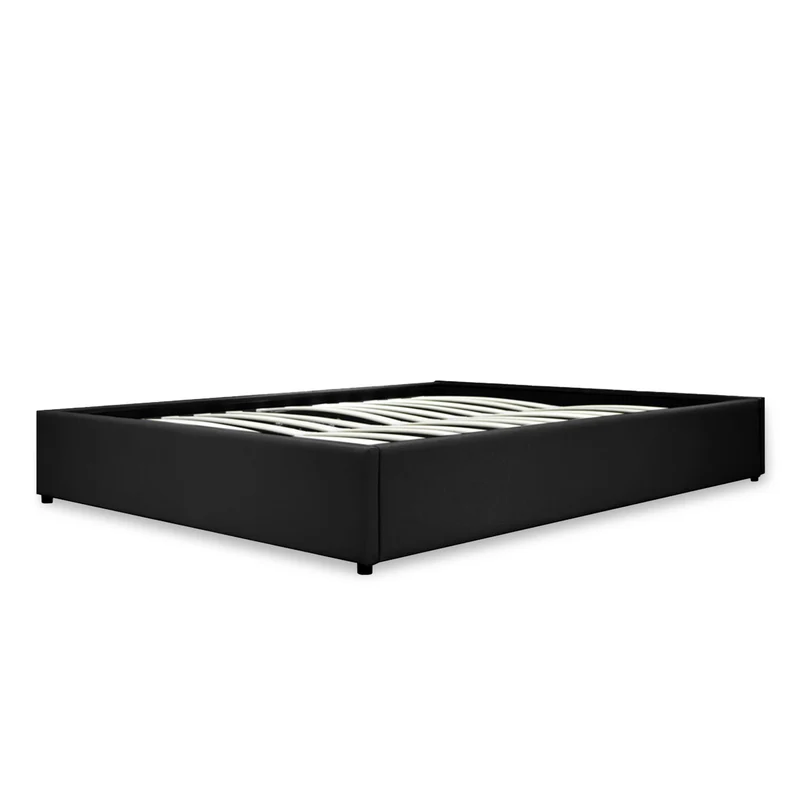 Lit coffre tissu, lattes flexibles, grand espace de stockage - Collection Vegas
