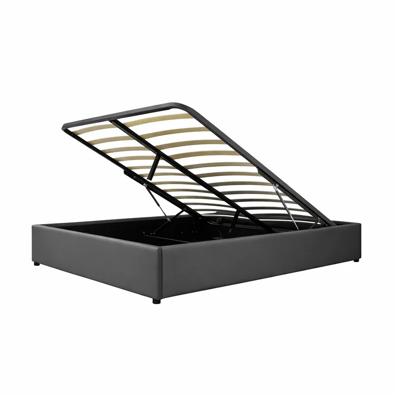 Lit coffre simili cuir, lattes flexibles, grand espace de stockage - Collection Vegas