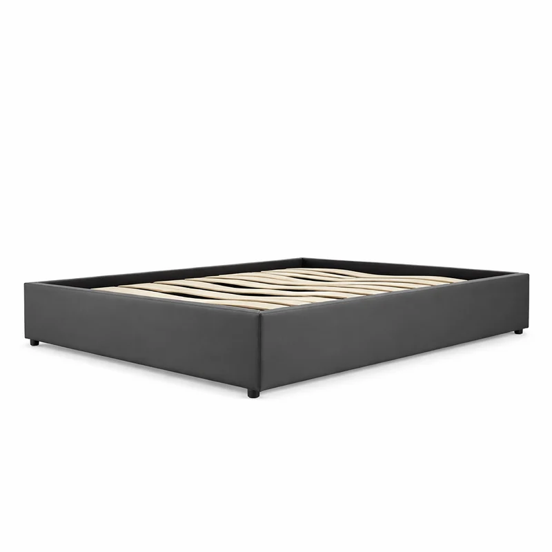 Lit coffre simili cuir, lattes flexibles, grand espace de stockage - Collection Vegas
