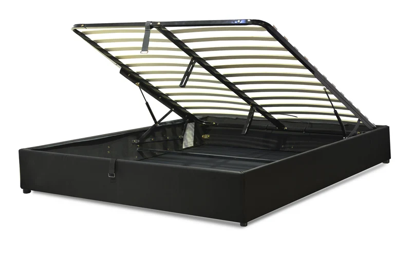 Lit coffre simili cuir, lattes flexibles, grand espace de stockage - Collection Vegas