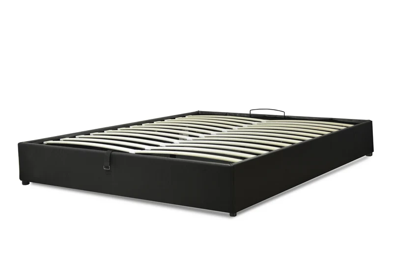 Lit coffre simili cuir, lattes flexibles, grand espace de stockage - Collection Vegas