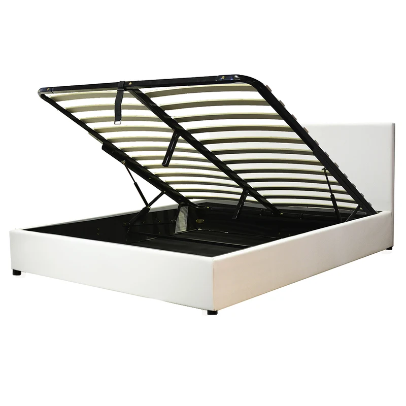 Lit coffre simili cuir, tête de lit, grand espace de stockage - Collection Versailles
