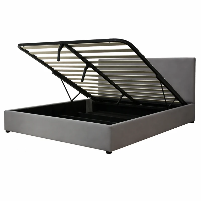 Lit coffre simili cuir, tête de lit, grand espace de stockage - Collection Versailles