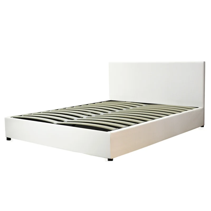 Lit coffre simili cuir, tête de lit, grand espace de stockage - Collection Versailles