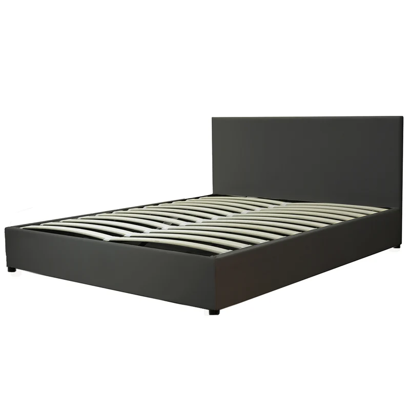 Lit coffre simili cuir, tête de lit, grand espace de stockage - Collection Versailles