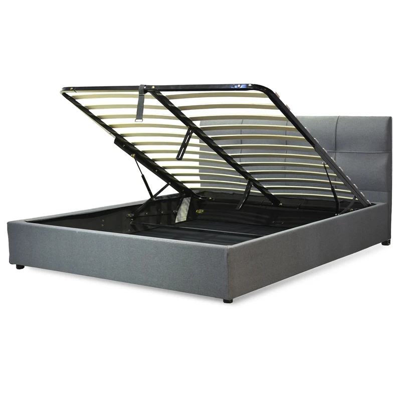Lit coffre VariLuxe innovant - Tête de lit interchangeable : Tissu et grand coffre
