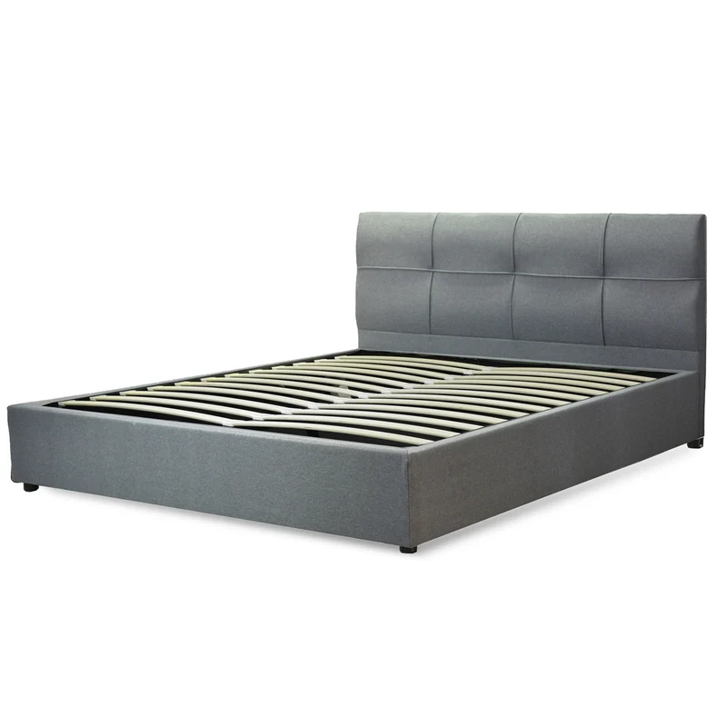 Lit coffre VariLuxe innovant - Tête de lit interchangeable : Tissu et grand coffre