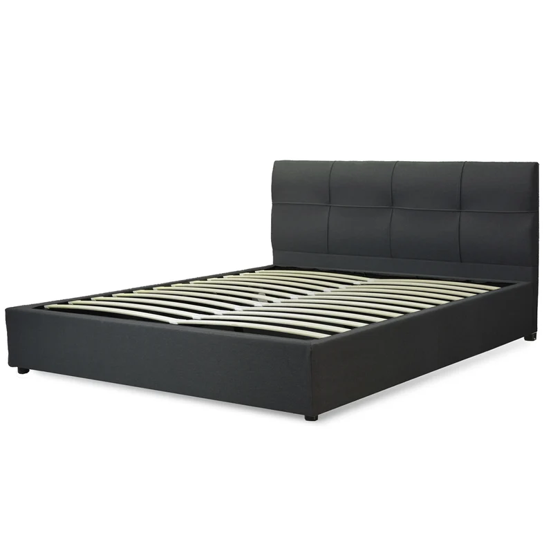 Lit coffre VariLuxe innovant - Tête de lit interchangeable : Tissu et grand coffre