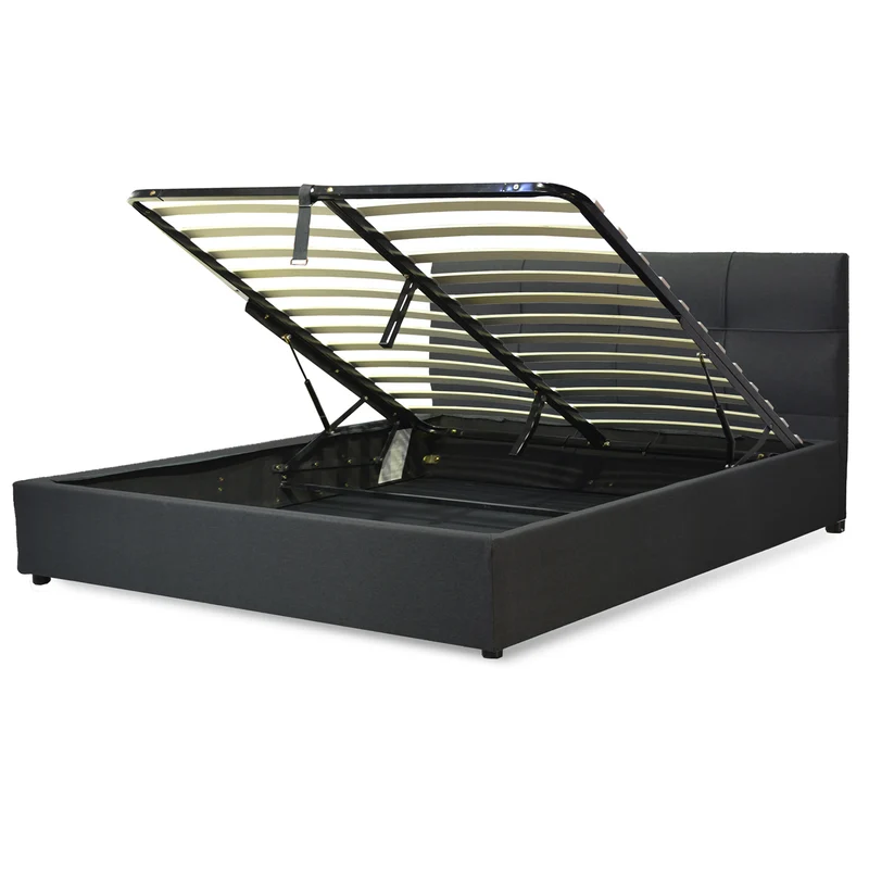 Lit coffre VariLuxe innovant - Tête de lit interchangeable : Tissu et grand coffre